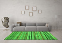 Machine Washable Abstract Green Modern Rug, wshabs2222grn