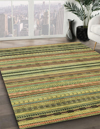 Abstract Metallic Gold Modern Rug, abs2222