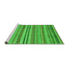 Sideview of Machine Washable Abstract Green Modern Area Rugs, wshabs2222grn