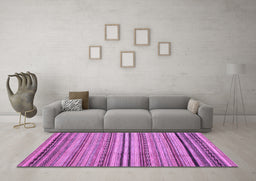 Machine Washable Abstract Purple Modern Area Rugs in a Living Room, wshabs2222pur