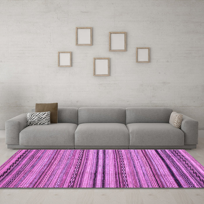 Machine Washable Abstract Purple Modern Area Rugs in a Living Room, wshabs2222pur