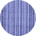 Round Abstract Blue Modern Rug, abs2222blu