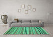 Machine Washable Abstract Turquoise Modern Area Rugs in a Living Room,, wshabs2222turq