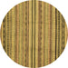 Round Abstract Brown Modern Rug, abs2222brn