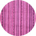 Round Machine Washable Abstract Pink Modern Rug, wshabs2222pnk