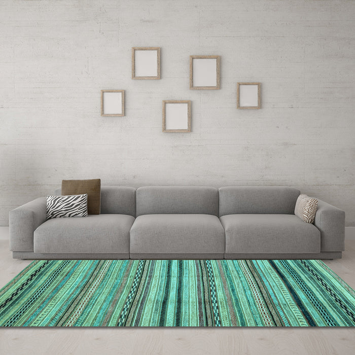 Machine Washable Abstract Light Blue Modern Rug in a Living Room, wshabs2222lblu