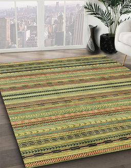 Machine Washable Abstract Metallic Gold Rug in a Family Room, wshabs2222