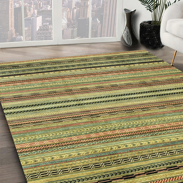 Machine Washable Abstract Metallic Gold Rug in a Family Room, wshabs2222