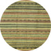 Round Abstract Metallic Gold Modern Rug, abs2222