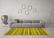 Machine Washable Abstract Yellow Modern Rug in a Living Room, wshabs2222yw