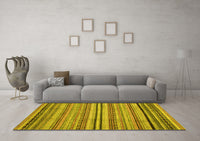 Machine Washable Abstract Yellow Modern Rug, wshabs2222yw