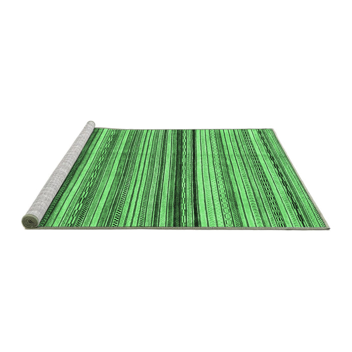 Sideview of Machine Washable Abstract Emerald Green Modern Area Rugs, wshabs2223emgrn