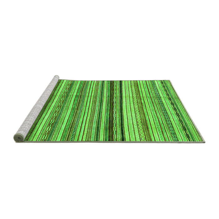 Sideview of Machine Washable Abstract Green Modern Area Rugs, wshabs2223grn