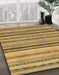 Machine Washable Abstract Gen Brown Yellow Rug in a Family Room, wshabs2223