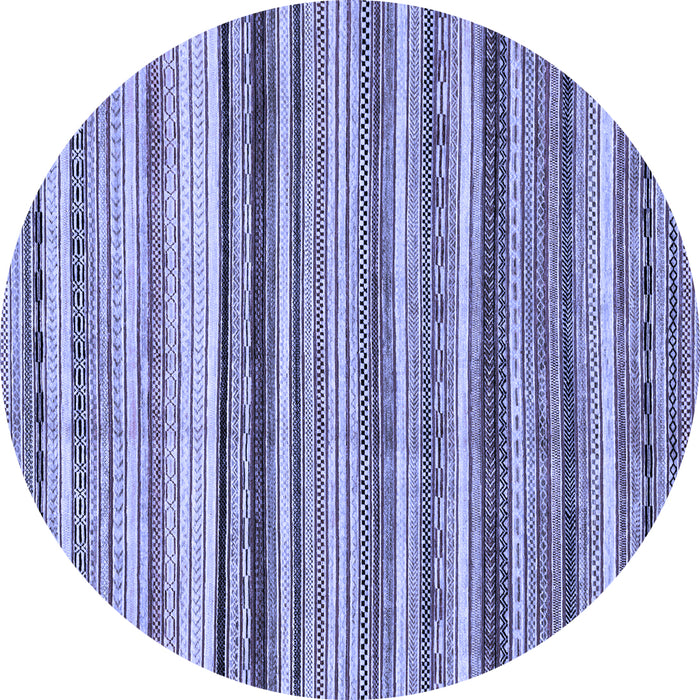 Round Abstract Blue Modern Rug, abs2223blu