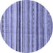 Round Abstract Blue Modern Rug, abs2223blu