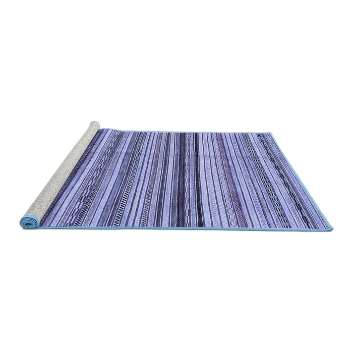 Sideview of Machine Washable Abstract Blue Modern Rug, wshabs2223blu