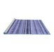 Sideview of Machine Washable Abstract Blue Modern Rug, wshabs2223blu