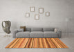 Machine Washable Abstract Orange Modern Area Rugs in a Living Room, wshabs2223org