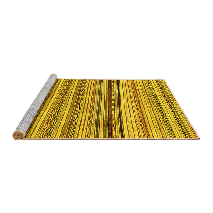 Sideview of Machine Washable Abstract Yellow Modern Rug, wshabs2223yw