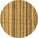 Round Abstract Brown Modern Rug, abs2223brn