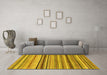 Machine Washable Abstract Yellow Modern Rug in a Living Room, wshabs2223yw