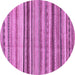 Round Machine Washable Abstract Purple Modern Area Rugs, wshabs2223pur