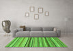 Machine Washable Abstract Green Modern Area Rugs in a Living Room,, wshabs2223grn