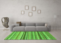 Machine Washable Abstract Green Modern Rug, wshabs2223grn