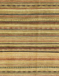 Machine Washable Abstract Gen Brown Yellow Rug, wshabs2223