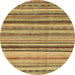 Round Abstract Golden Brown Yellow Modern Rug, abs2223