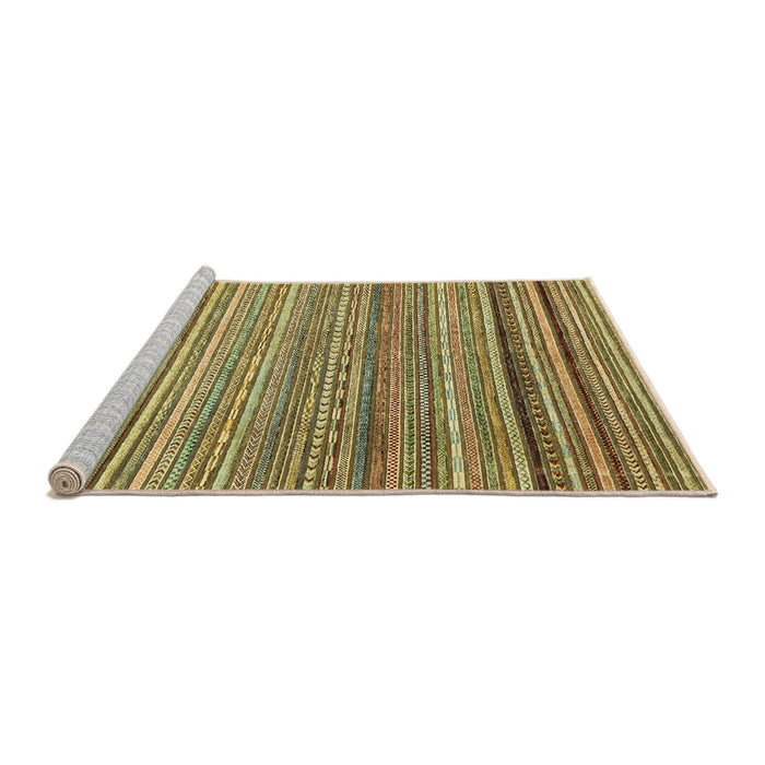 Sideview of Machine Washable Abstract Metallic Gold Rug, wshabs2224