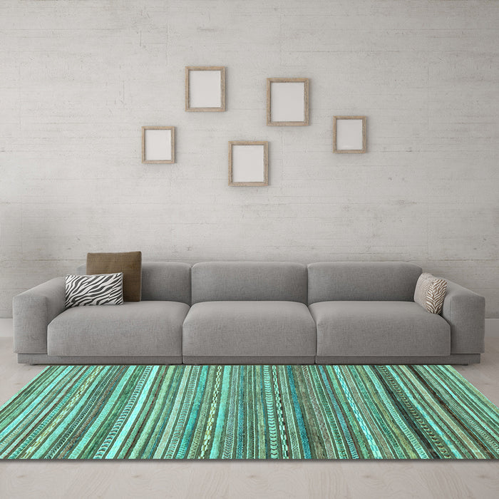Machine Washable Abstract Light Blue Modern Rug in a Living Room, wshabs2224lblu