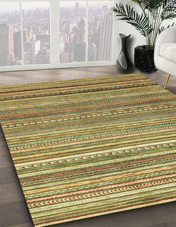 Abstract Metallic Gold Modern Rug in Family Room, abs2224
