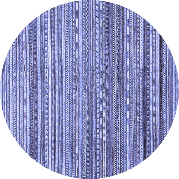 Round Abstract Blue Modern Rug, abs2224blu
