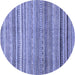 Round Abstract Blue Modern Rug, abs2224blu