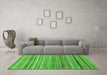 Machine Washable Abstract Green Modern Area Rugs in a Living Room,, wshabs2224grn