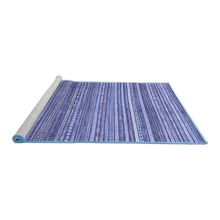 Sideview of Machine Washable Abstract Blue Modern Rug, wshabs2224blu
