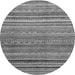 Round Machine Washable Abstract Gray Modern Rug, wshabs2224gry