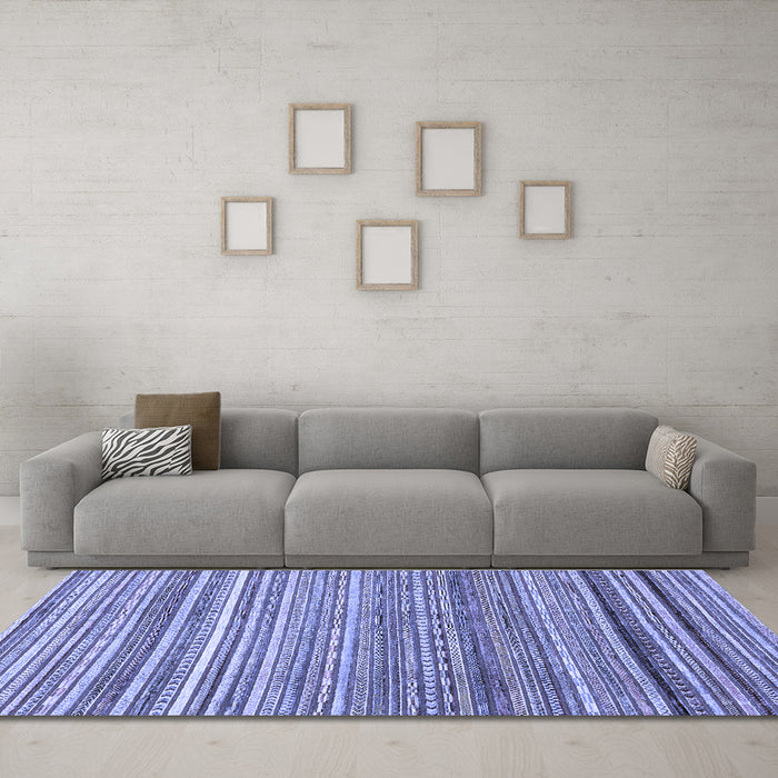 Machine Washable Abstract Blue Modern Rug in a Living Room, wshabs2224blu