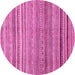 Round Machine Washable Abstract Pink Modern Rug, wshabs2224pnk