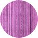 Round Machine Washable Abstract Purple Modern Area Rugs, wshabs2224pur