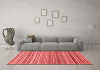 Machine Washable Abstract Red Modern Rug, wshabs2224red