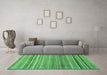 Machine Washable Abstract Emerald Green Modern Area Rugs in a Living Room,, wshabs2224emgrn