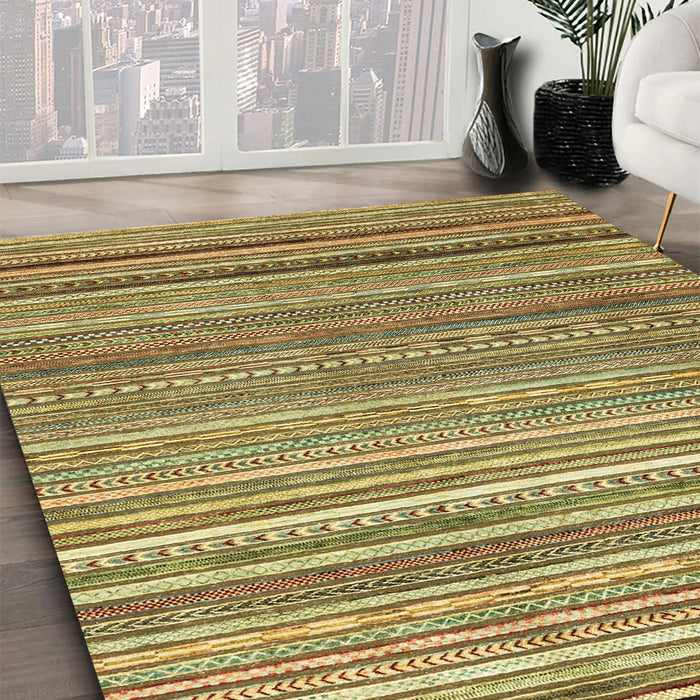 Machine Washable Abstract Metallic Gold Rug in a Family Room, wshabs2224