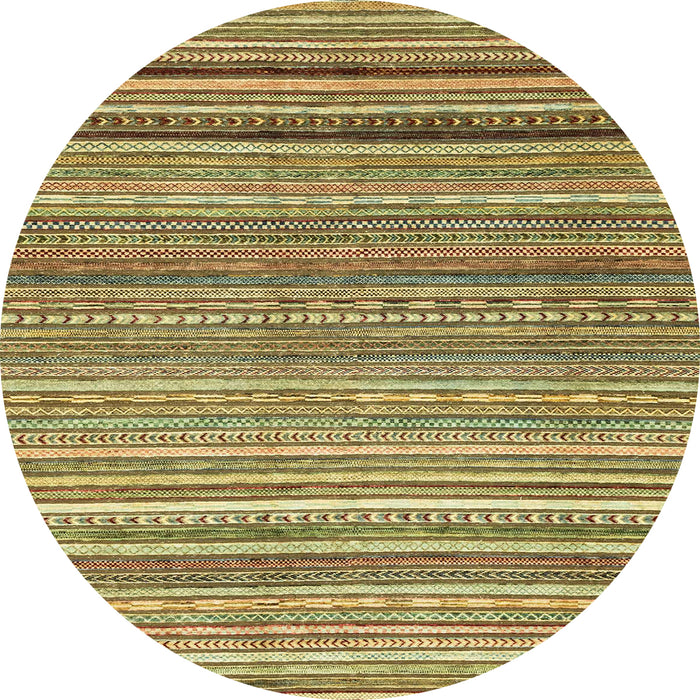 Round Abstract Metallic Gold Modern Rug, abs2224