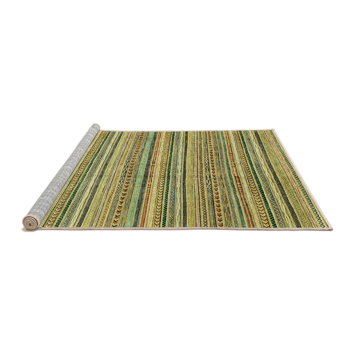 Sideview of Machine Washable Abstract Metallic Gold Rug, wshabs2225