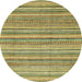 Round Machine Washable Abstract Metallic Gold Rug, wshabs2225