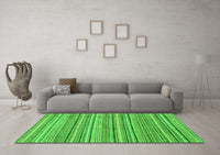 Machine Washable Abstract Green Modern Rug, wshabs2225grn