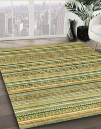 Abstract Metallic Gold Modern Rug, abs2225